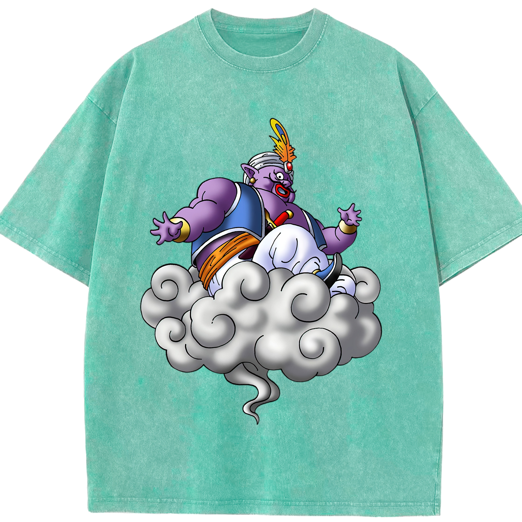 （画像用） ドラゴンクエスト Doragon Kuesuto Dragon Quest 綿100% ヴィンテージ風 半袖Tシャツ（フロントプリント）